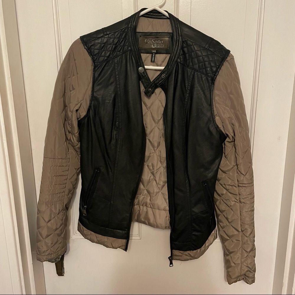 Gi Sono black leather jacket, size medium